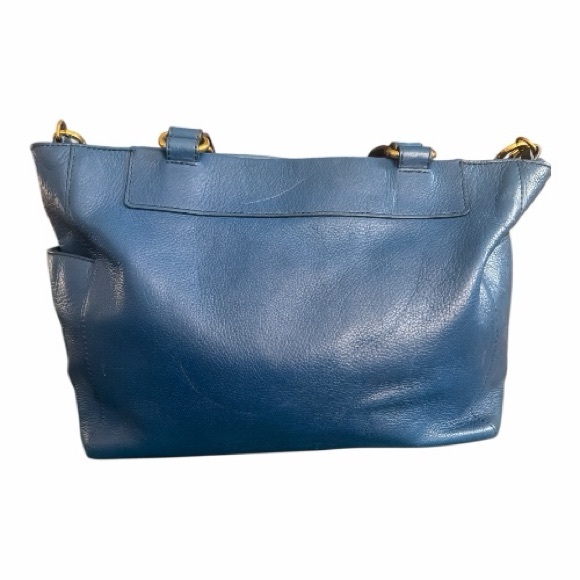 Fossil Navy Leather Shoulder Bag With Strap - Picture 3 of 12